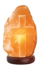Cross-Carved Salt Lamp