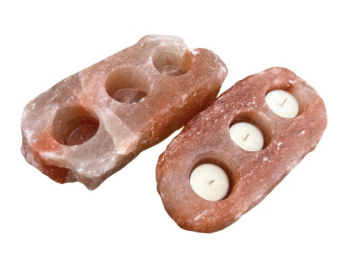 Three-Tealight Natural Holder