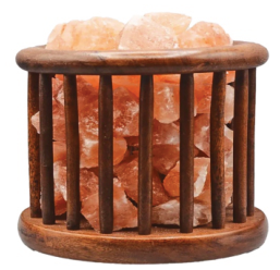 Wooden Cage with Salt Chunks