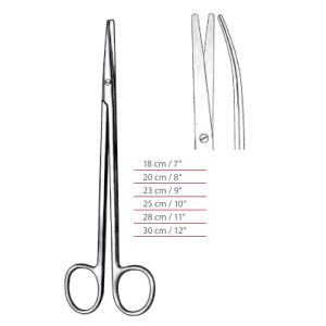 Metzenbaum-Nelson Dissecting Scissors Curved With Blunt / Blunt Ends Surgical Instruments Veterinary Tools - Image 1