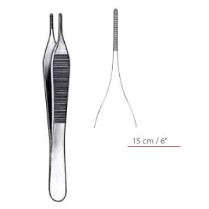 Adson Dressing Forceps With Serrated Tips Surgical Instruments Veterinary Tools - Image 1