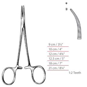 Curved Kocher 1:2 Teeth Mosquito Forceps Clamps Surgical Instruments Veterinary Tools - Image 1